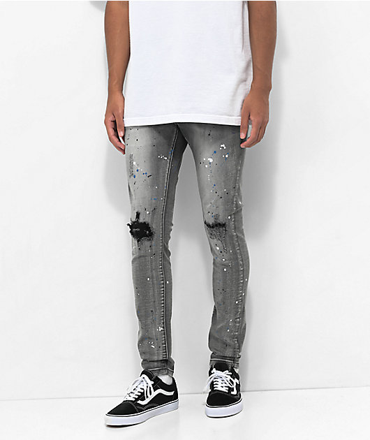Grey Ripped Jeans, Men's Skinny Jeans