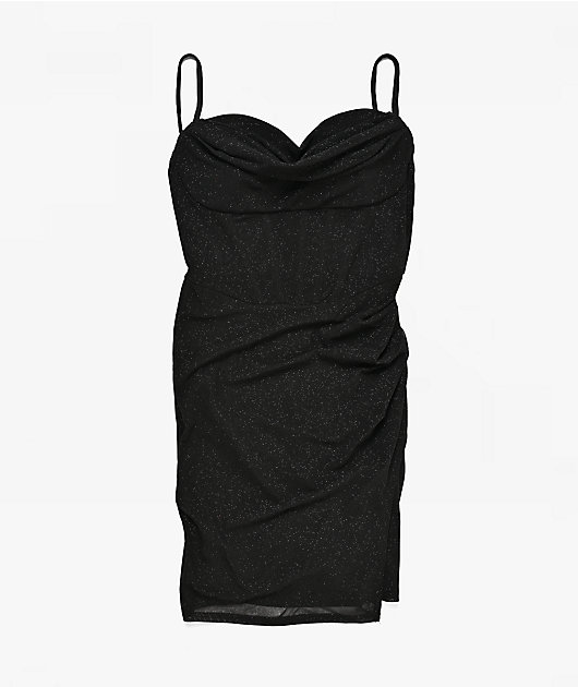 Lovesome Corset Black Glitter Dress