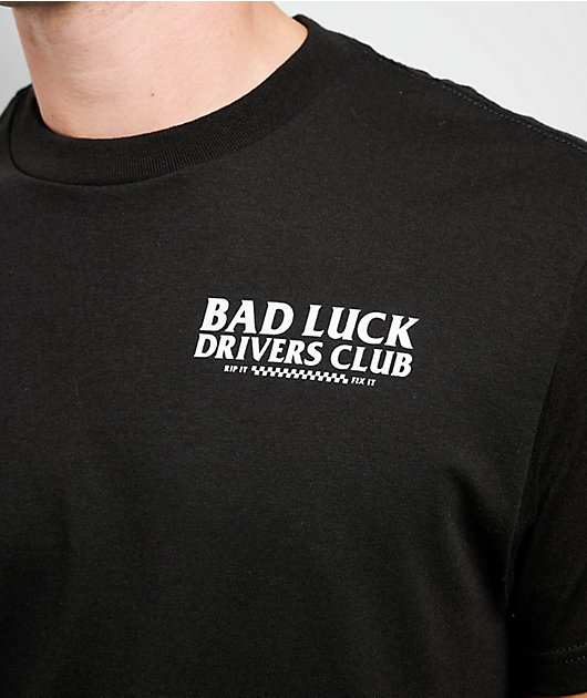 Lowered Lifestyle Bad Luck Drivers Club Black T-Shirt