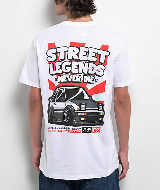 Lowered Lifestyle Street Legends Never Die White T-Shirt | Zumiez