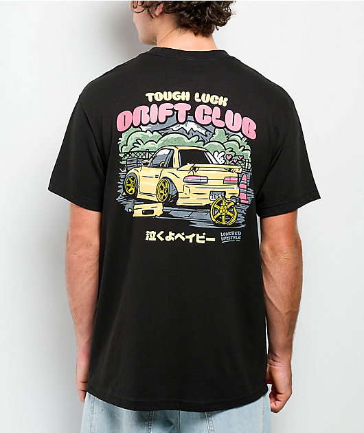 Lowered Lifestyle Tough Luck Drift Club Black T-Shirt