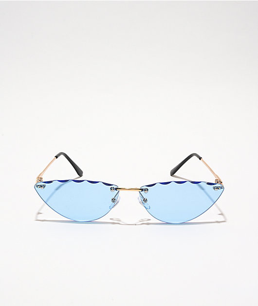 Chunky Monogram Cat-Eye Sunglasses, BLUE