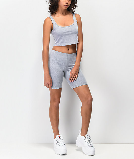 heather grey bike shorts