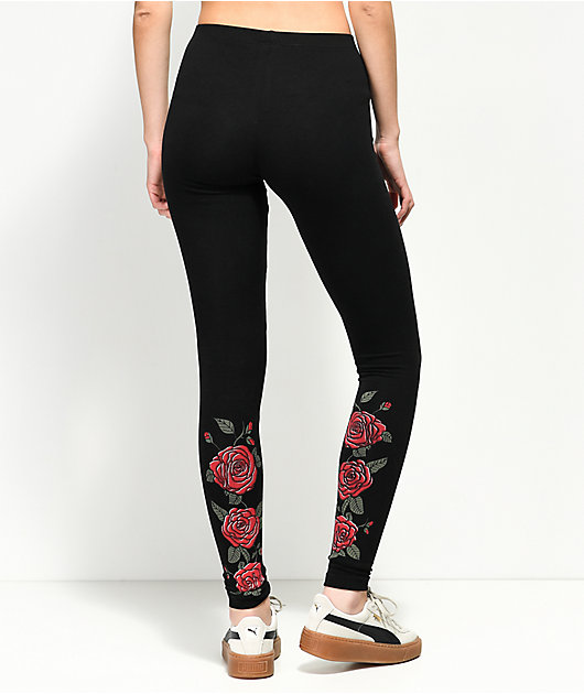 black rose leggings