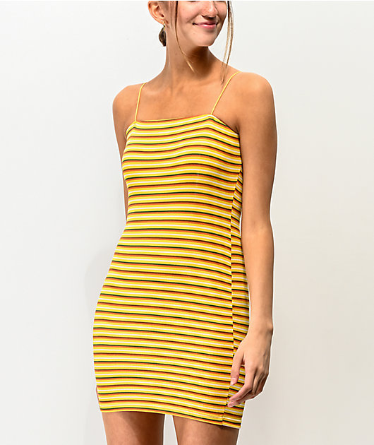 strappy yellow dress