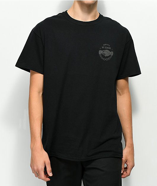 Lurking Class By Sketchy Tank Demons Reflective Black T-Shirt