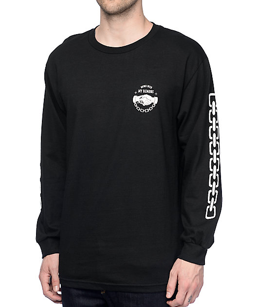 Lurking Class By Sketchy Tank Down Black Long Sleeve T-Shirt