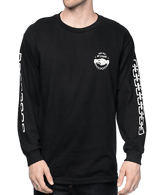Lurking Class By Sketchy Tank Down Black Long Sleeve T-Shirt