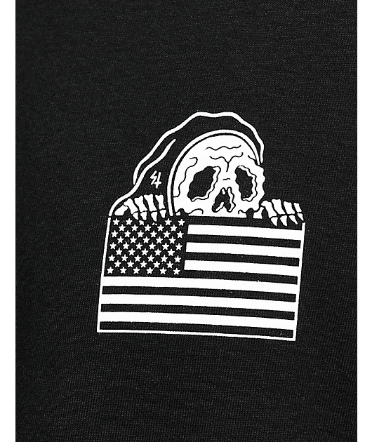 Lurking Class By Sketchy Tank Flag Black T-Shirt