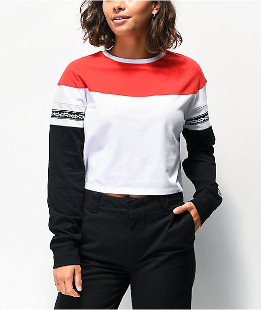 long sleeve black cropped shirt