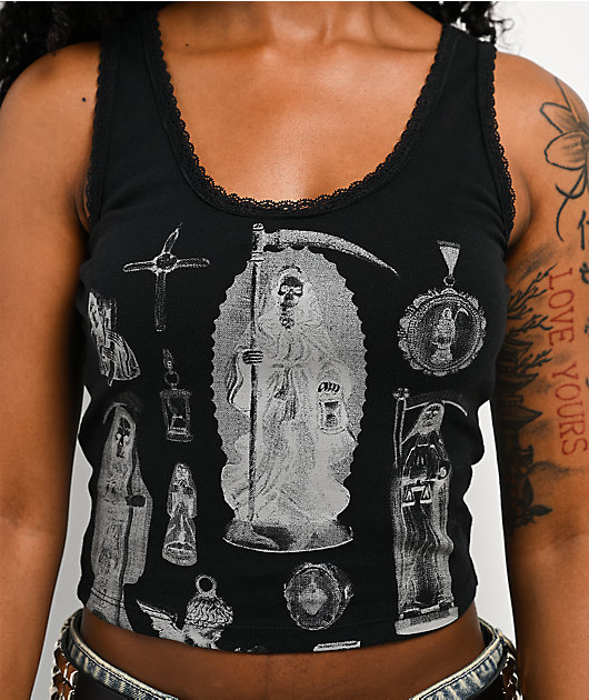 Lurking Class by Sketchy Tank Altar Black Crop Tank Top