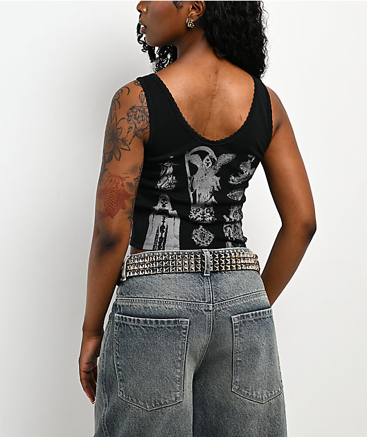 Lurking Class by Sketchy Tank Altar Black Crop Tank Top