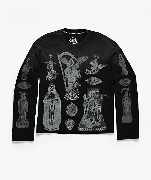 Lurking Class by Sketchy Tank Altar Black Wash Thermal Long Sleeve T-Shirt