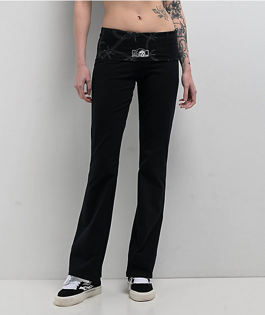 Lurking Class by Sketchy Tank Barbed Black Foldover Flare Pants Lurking Class by Sketchy Tank Barbed Black Foldover Flare Pants