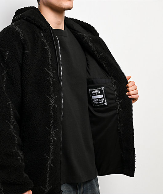 Lurking Class by Sketchy Tank Barbed Black Sherpa Zip Hoodie | Zumiez