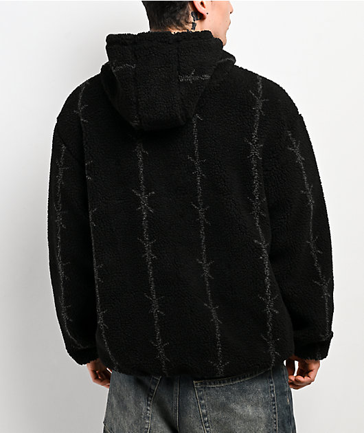 Lurking Class by Sketchy Tank Barbed Black Sherpa Zip Hoodie | Zumiez