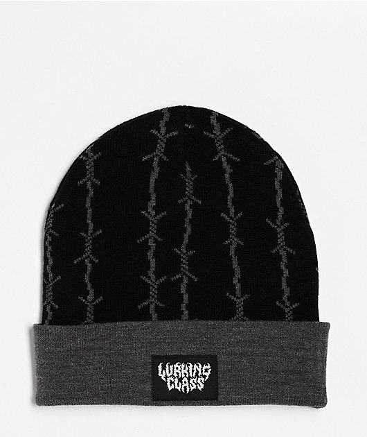 Lurking Class by Sketchy Tank Barbed Stripe Black & Grey Beanie