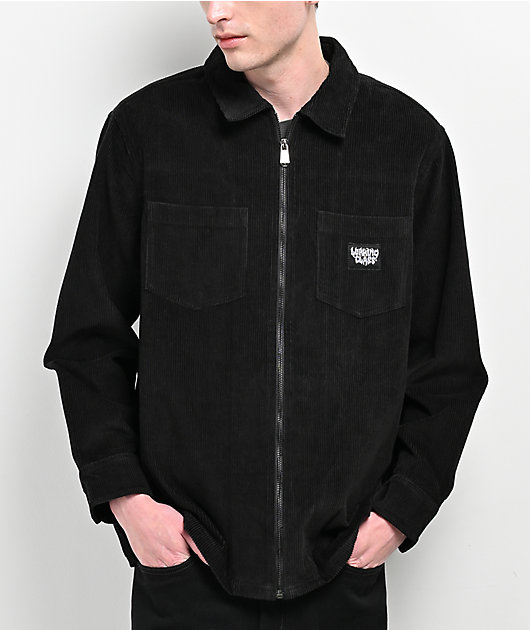 Lurking Class by Sketchy Tank Barbed Web Black Corduroy Zip Work Shirt