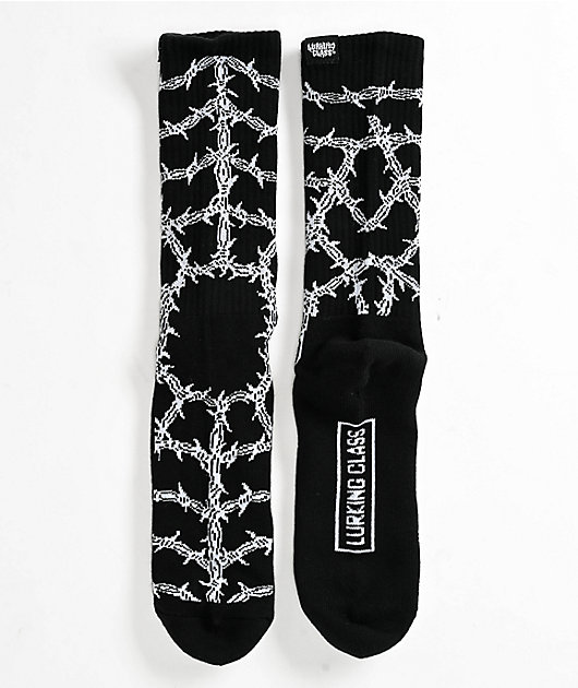 Lurking Class by Sketchy Tank Barbed Web Black Crew Socks