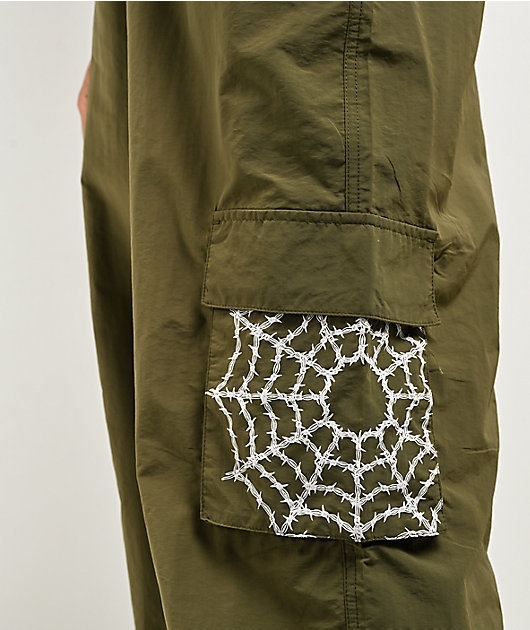 Lurking Class by Sketchy Tank Barbed Wire Olive Parachute Pants
