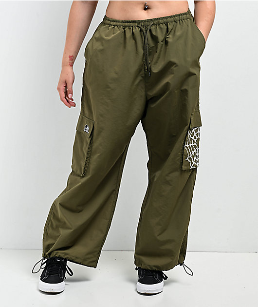 Lurking Class by Sketchy Tank Barbed Wire Olive Parachute Pants