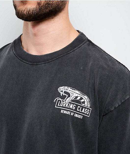 Lurking Class by Sketchy Tank Beware Of Snakes Black Wash T-Shirt