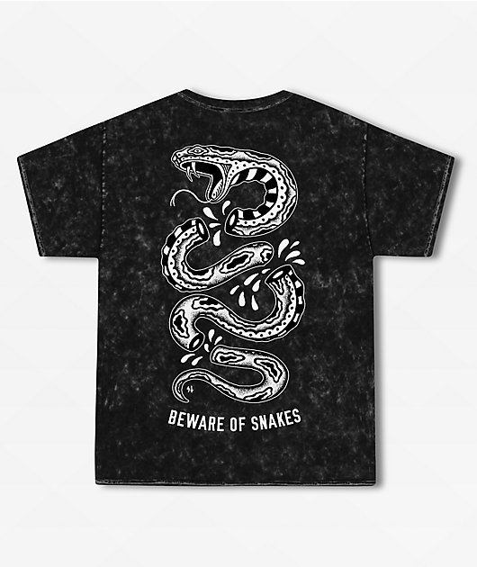 Lurking Class by Sketchy Tank Beware Of Snakes Black Wash T-Shirt