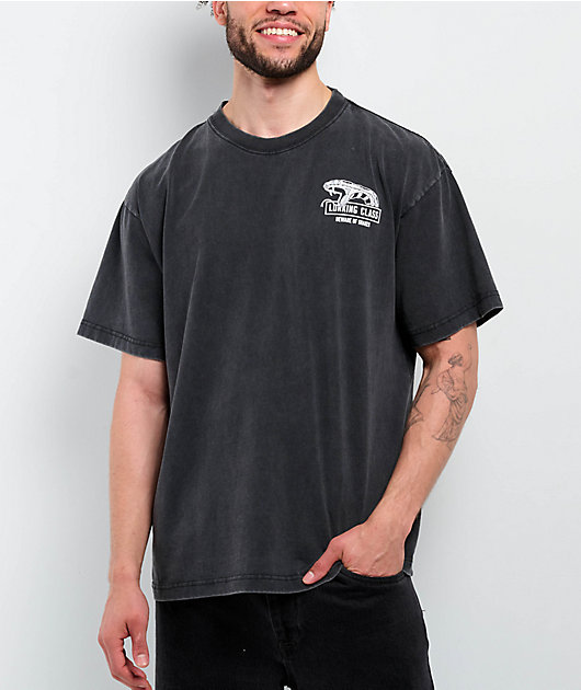 Lurking Class by Sketchy Tank Beware Of Snakes Black Wash T-Shirt