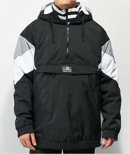 Lurking Class by Sketchy Tank Black, White, & Grey 10K Anorak Snowboard Jacket