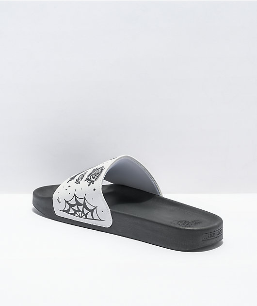Lurking Class by Sketchy Tank Black & White Slide Sandals