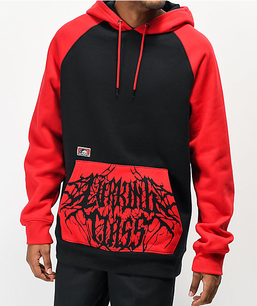 lurking class by sketchy tank shark red hoodie