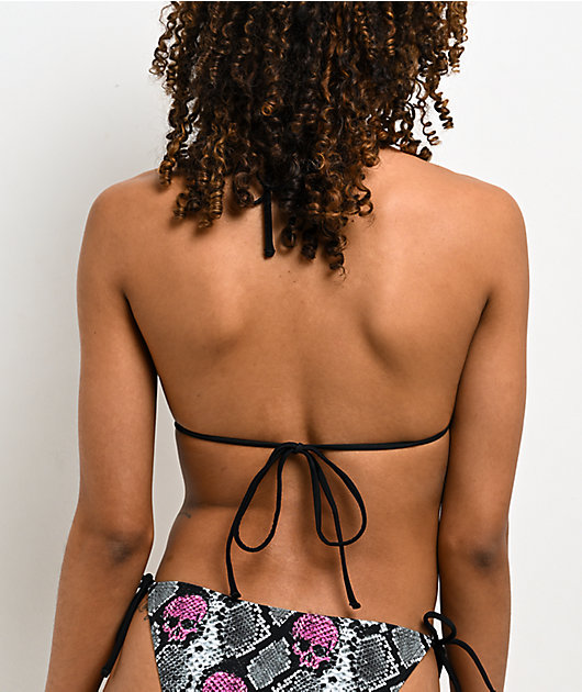 Lurking Class by Sketchy Tank Burmese Snakeskin Triangle Bikini Top