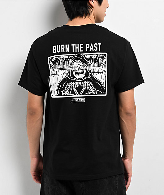 新品未使用　24-25 LURKING CLASS FIRE SKULL 153 Lurking Class by Sketchy Tank Burn The Past Black T-Shirt