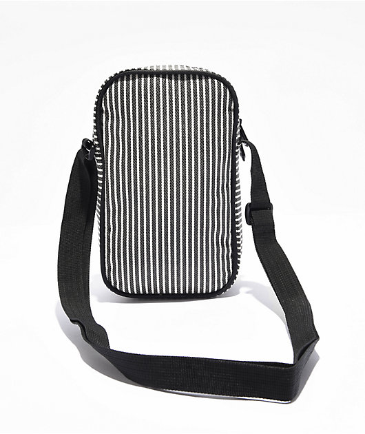 Lurking Class by Sketchy Tank Burnouts Black White Stripe Crossbody Bag