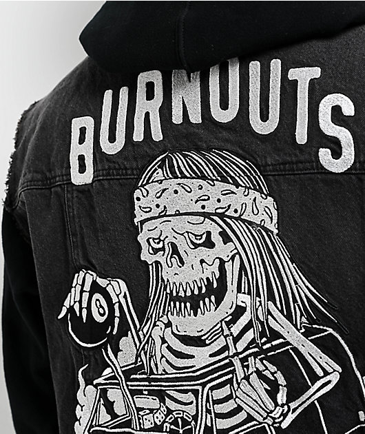 Lurking Class by Sketchy Tank Burnouts Black Denim Vest