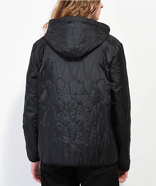 Lurking Class by Sketchy Tank Coffin Black Quilted Windbreaker Jacket