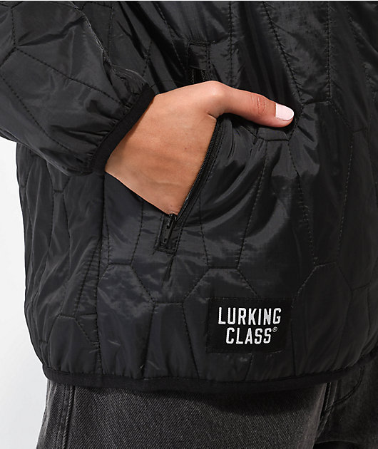 Lurking Class by Sketchy Tank Coffin Black Quilted Windbreaker Jacket