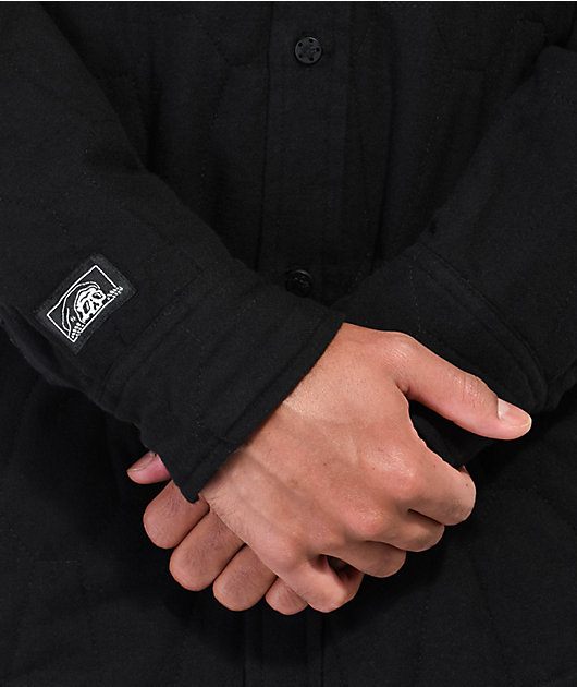 Lurking Class by Sketchy Tank Coffin Quilted Black Hooded Jacket