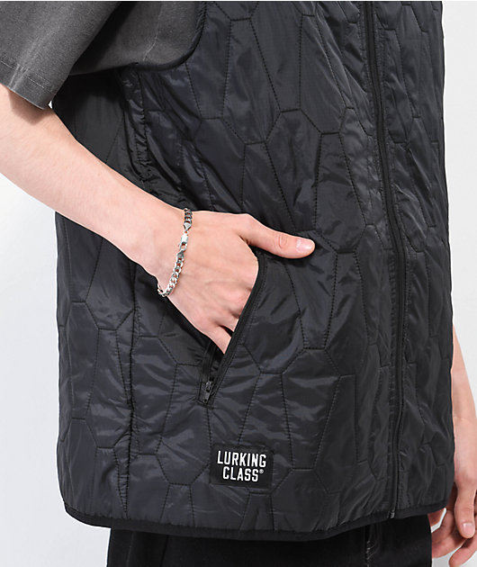 Lurking Class by Sketchy Tank Coffin Quilted Black Vest