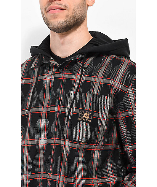 Plaid hooded flannel hot sale