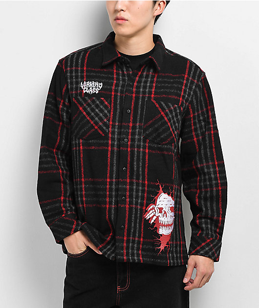 Lurking Class by Sketchy Tank Cracked Red Flannel Shirt | Zumiez