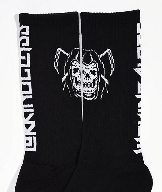 Lurking Class by Sketchy Tank Crossed Black Crew Socks
