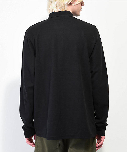 Lurking Class by Sketchy Tank DIY Black Long Sleeve Polo Shirt