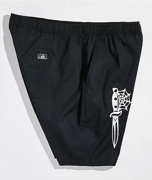 Lurking Class by Sketchy Tank Dagger Black Elastic Waist Shorts