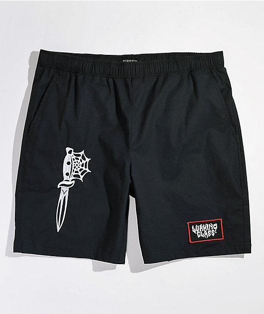 Lurking Class by Sketchy Tank Dagger Black Elastic Waist Shorts