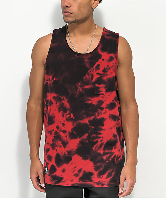 Lurking Class by Sketchy Tank Dead Inside Black & Red Tie Dye Tank