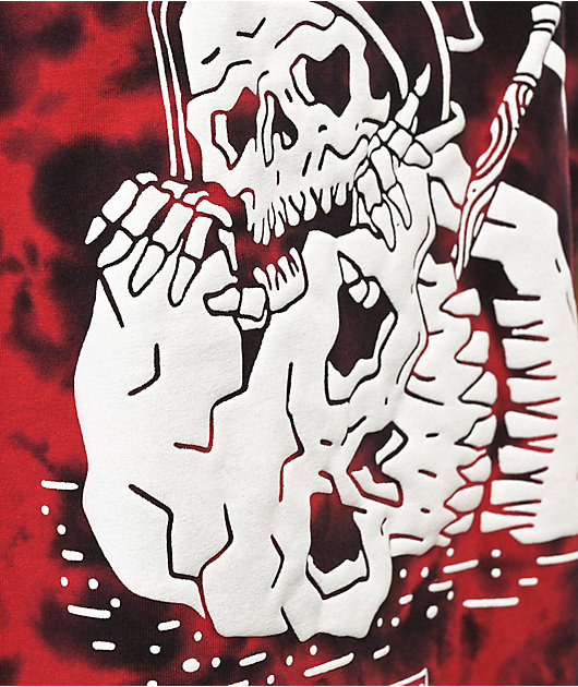 Lurking Class by Sketchy Tank Dead Inside camiseta sin mangas tie dye negra y roja