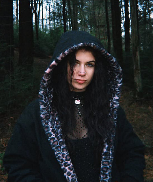 Lurking Class by Sketchy Tank Death Leopard Black & Pink Faux Fur Reversible Work Jacket