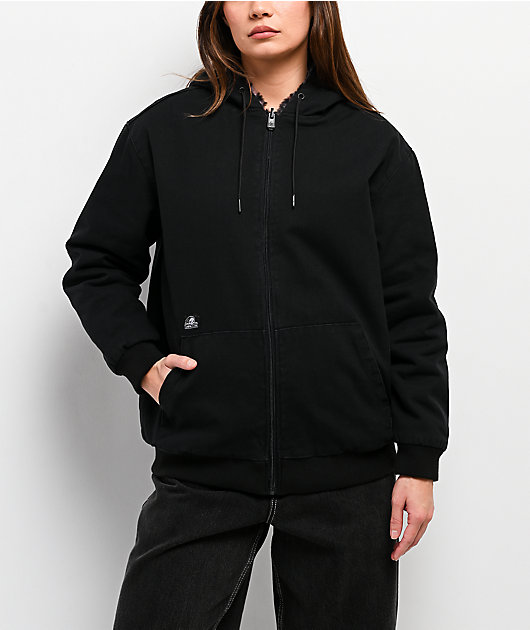 Lurking Class by Sketchy Tank Death Leopard Black & Pink Faux Fur Reversible Work Jacket