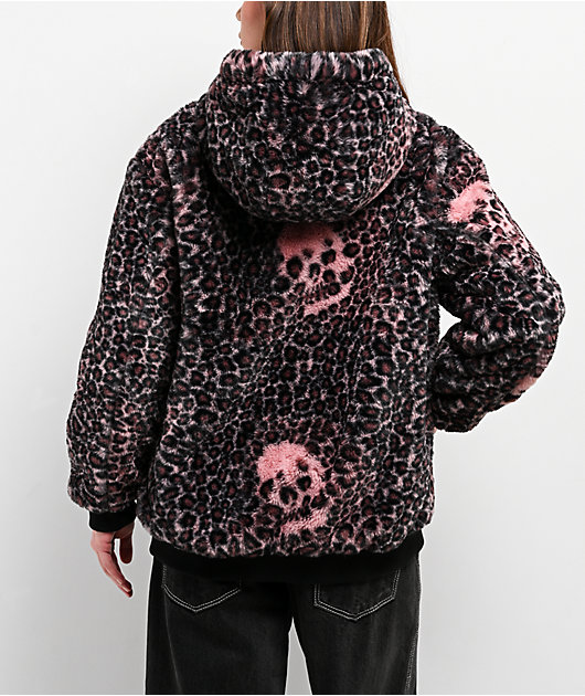 Lurking Class by Sketchy Tank Death Leopard Black & Pink Faux Fur